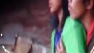 Voyeur tapes an asian couple having sex in an alley