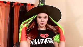Elizaveta Golubeva is a redhead witch who loves to masturbate